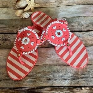 Jack Rogers Orange & White Plastic Jelly Sandals Size 8